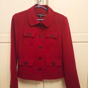 Karl Lagerfeld Paris Lined Burgundy Blazer